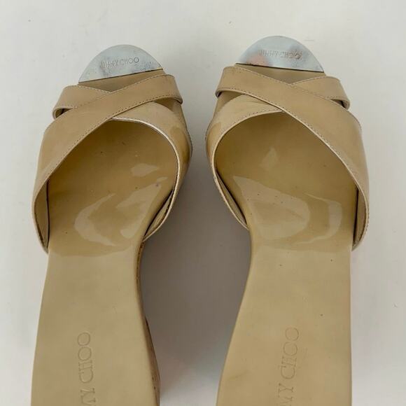 Jimmy Choo Cork Platform Wedge Slip-On Sandals Shoes Brown | IT 41 (US 11) - Picture 8 of 14